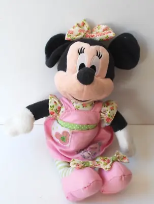 Disney Minnie Mouse 11  Soft Plush Cuddly Toy Cute Pink Dress With Bows & Frills • £12.95