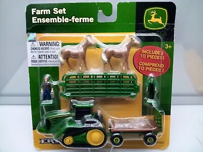 Ertl - John Deere - Farm Tractor & Trailer - Horses - Plastic - Model Play Set • $29.72