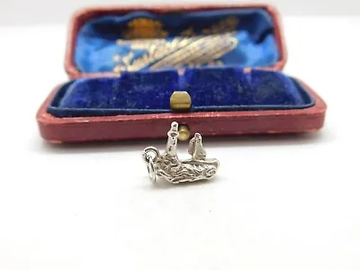 Sterling Silver Sailing Boat And Lighthouse Charm Pendant Vintage C1970 • £15