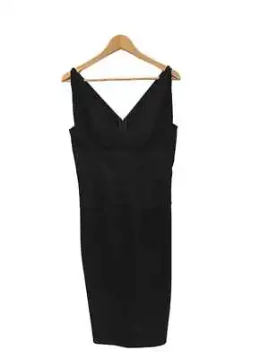 Designer Roland Mouret France Size 14 42 FR Wool Black Worn Once Women's Dress • $400