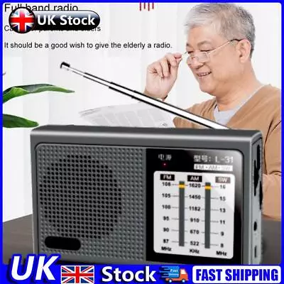 L-31 USB Rechargeable Portable Full Band Radio FM AM SW Retro Speaker Devices UK • £11.79