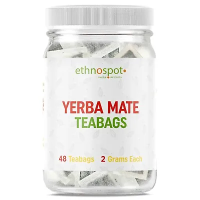 Yerba Mate Herbal Teabags - 100% Natural Energizing Herbal Tea - 48 2g Teabags • £19.42