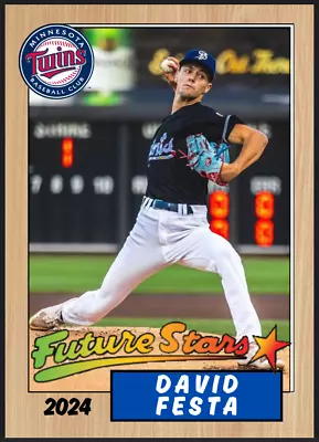 2024 David Festa Future Stars MLB Rookie 87 Style Card Minnesota Twins • $5.99