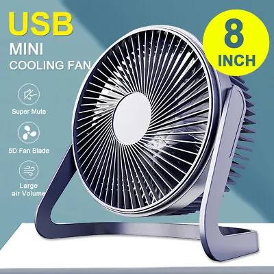 USB Powerful Small Silent Mini Cooling Desk Fan Portable USB Fan 360° 8INCH • $19.80