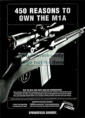 2003 SPRINGFIELD ARMORY M1A Rifle Vintage Print AD ADVERTISING • $12.98