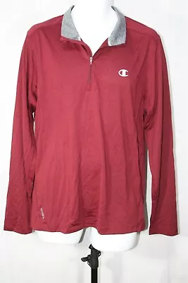 011X03 Champion T7949 Mens Vapor 3/4 Zippered Pullover Shirt MD Burgundy • $19.24