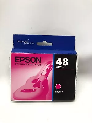 Epson T048320 Genuine Ink Cartridge Epson 48 Magenta Ink In Box Exp. 2024 • $12.99