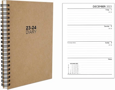 £7.99 • Buy Eco Academic Diary Week To View Student Teacher 2023-2024 Planner A5- Brown