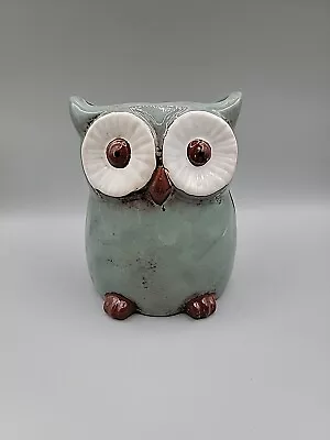 Ceramic Owl Planter 5  Tall Teal Color  • $35