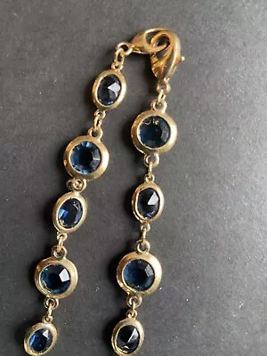 M&S Necklace Gold Tone Bezel Set Glass Stones 18” • £8.99