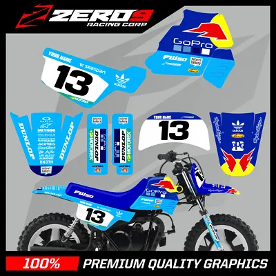 Yamaha Pw50 Graphics Kit Peewee Graphics Mini Bike Prog Blue / Oly • $62.11