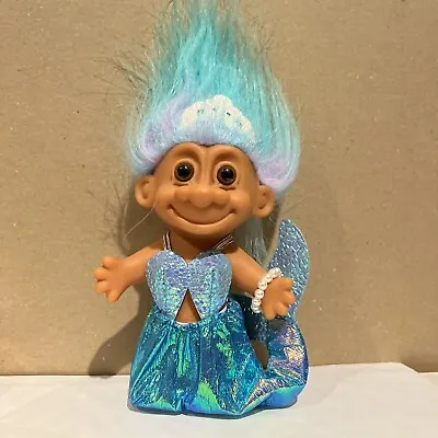 Russ Mermaid Troll Doll Blended Hair Vintage Rare 80s Iridescent Sparkle Blue! • $35