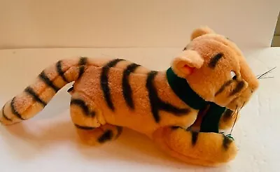 Disney Gund Tigger Classic Pooh Plush Green Scarf Bell Vintage 16 InCollectable. • $18.80