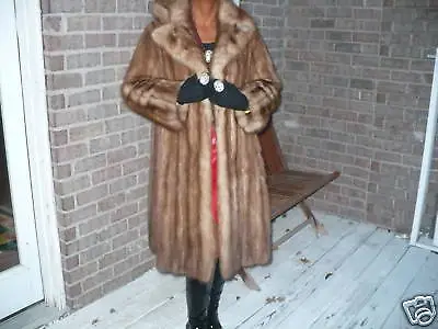 Full Length Opera Style Stone Marten Sable Fur Coat Jacket Stroller S-M 2-10 • $1999.99