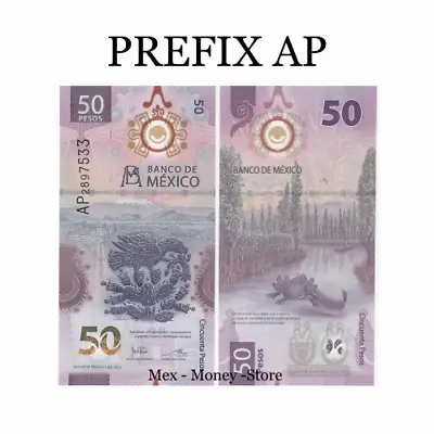 50 Pesos Bill Mexico Axolotl Uncirculated Prefix Ap - Ibns Note Of The Year • $8.99