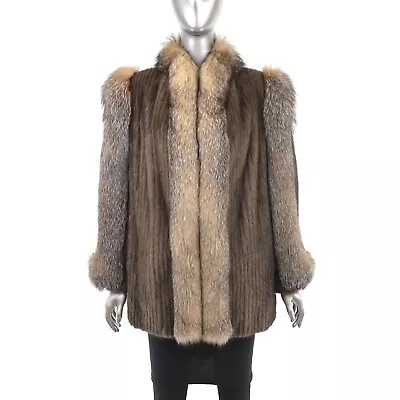 Lunaraine Corded Mink Jacket With Crystal Fox- Size M • $400