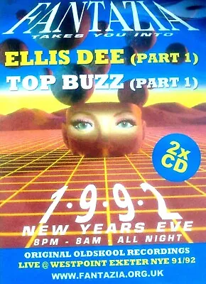 Fantazia - 1992 New Years Eve 2 X Cd Pack Ellis Dee Top Buzz Dj Oldskool Rave • £13.95