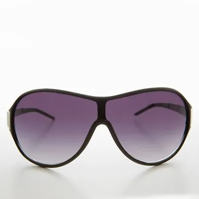 Black Wrap Around Y2k Vintage Sunglasses Purple Lens - Codex • $25
