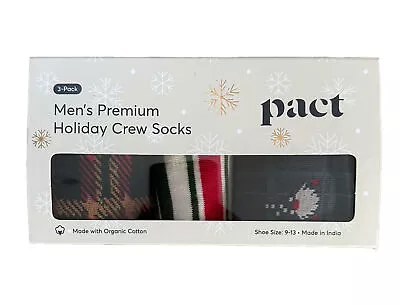 3-Pair Pact Mens  Premium Holiday Crew Socks￼￼ • $20