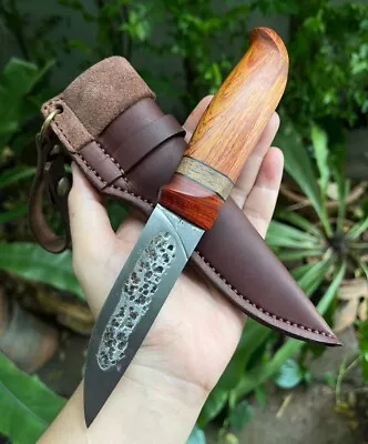 Custom Yakut Pocket Hunting Knife4”Bearing Steel ForgedRosewood HandleL Sheath • $90