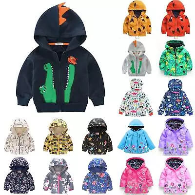 £8.16 • Buy Kids Boys Girls Toddler Clothes Windproof Floral Hooded Coat Jacket Windbreaker