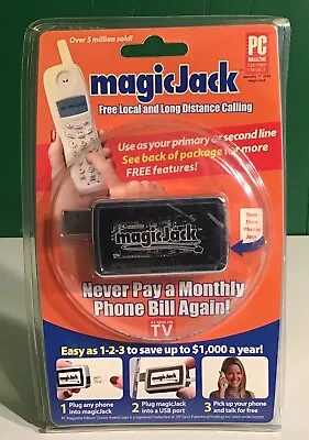 MagicJack A921 USB Phone Jack Local + Long Distance Sealed - Packaging Tear • $18.95