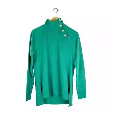 J. Crew Factory Wide Button-collar Fleece Pullover Sweatshirt Small • $30