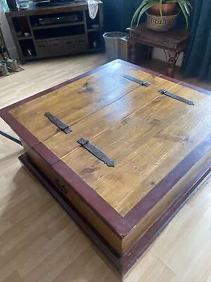 Mexican Rustic Wooden Coffee Table With Storage • £45