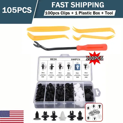 105Pcs Bumper Clips FENDER TRIM Car Auto Push Pin Rivet FASTENER PANEL Retainer • $10