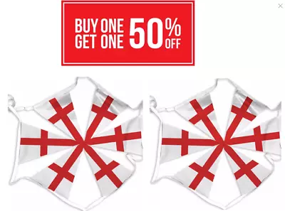 St George's Day 10 20 50 100 Metres England Euro 2024 Triangle Flags Bunting • £5.95