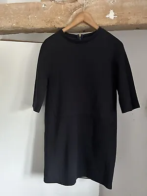 MARNI Cotton Blend  Dress Navy Blue Half Sleeve Tunic Back Zip Size IT 38 • £44