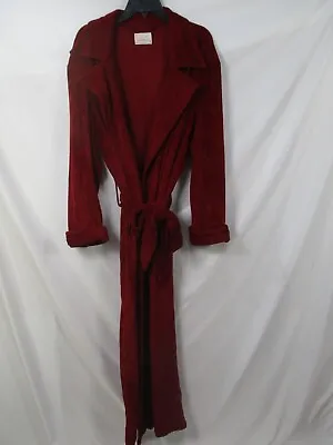 Vintage Sears Mens Robe Large 42-44 Red Long Sleeve Belted Collar Long Polyester • $34.99