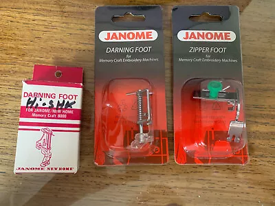 Janome / Elna Darning And Zipper Feet For Memory Craft Embroidery Machines NEW • £15