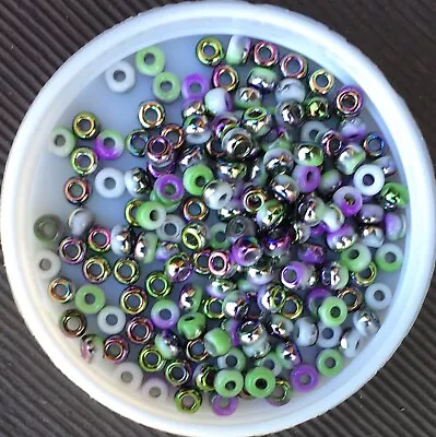 $5.50 • Buy 6/0 MIYUKI Seed Beads, Unions White Opaque Funky Orchid(402-95001), 10g
