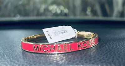 Michael Kors  Women's Red Gold Tone BRASS Hinge Bangle  Bracelet • $35