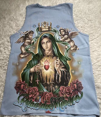 VIRGEN DE GUADALUPE T-SHIRT  Tank Top Nuestra Reyna De Mexico Graphics Size L • $19.99