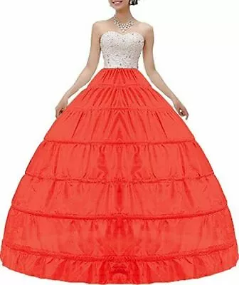 Red Crinoline Petticoat A-line 6 Hoop Skirt Slips For Wedding Bridal Dress • $20.99