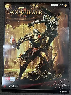 GOD OF WAR 3 PS2 - Original AUS Promo POSTER - Glossy Double Sided Kratos • $27.95