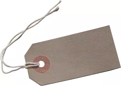 £2.45 • Buy Brown Buff Manila Strung Tie On Tags Labels Retail Luggage With String 8 Sizes