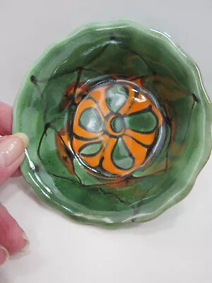 4  Unique Colors Hand Painted Mexican Pottery Salsa Sauce/Dip Ripple Rim Bowl • $9.80