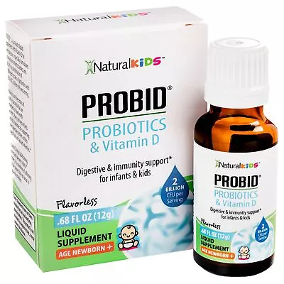 Naturalkids Probid Probiotics With Vitamin D Liquid Drops For Infants & Kids • $29.45