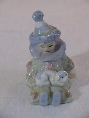 Vtg Ceramic Clown Girl W/Puppy Figurine China Unbranded • $9.95