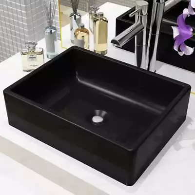 Wash Basin Ceramic Rectangular Countertop Bathroom Sink Multi Colours VidaXL • $107.99