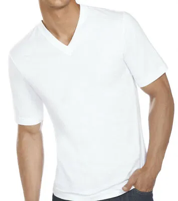 3-6 Pack Men's 100% Cotton Tagless V-Neck T-Shirt Undershirt Tee • $14.99