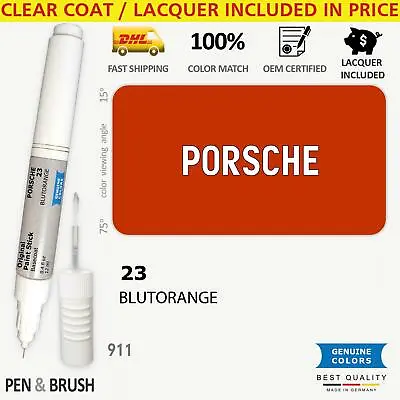 23 Touch Up Paint For Porsche Orange 911 L21E 018 6809 BLUTORANGE Pen Stick Scra • $14.99