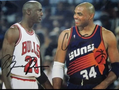 $255 • Buy Michael Jordan Charles Barkley NBA Champion Rare In Person Photo Signed Coa