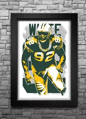 REGGIE WHITE Art Print/poster GREEN BAY PACKERS FREE S&H! JERSEY • $11.99