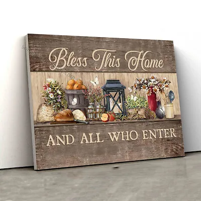 $15.42 • Buy Bless This Home And All Who Enter Poster, Kitchen Poster Wall Art, Flower Pos...