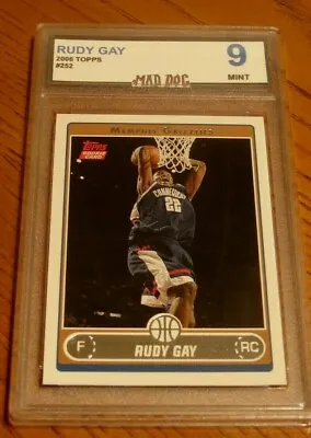 RUDY GAY Rookie****2006 TOPPS----MINT 9*****GRIZZLIES---#252----Mad Dog GRADE • $22.77
