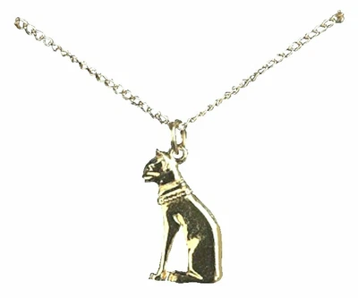 £4.95 • Buy Egyptian Cat Necklace Chain Pendant Gift Charm Bastet Bast Egypt Gold Plated